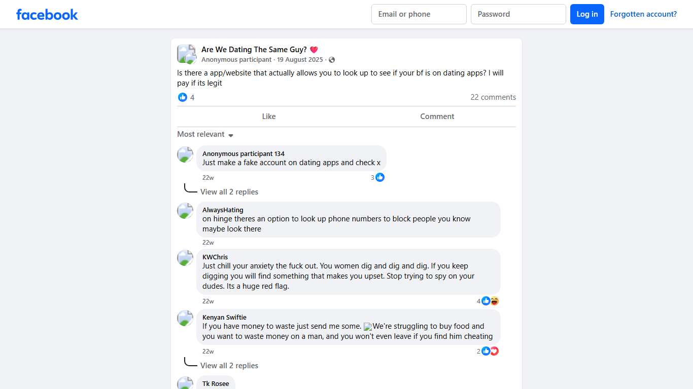 Are We Dating The Same Guy? ❤️ | Is there a app/website that actually allows you to look up to see if your bf is on dating apps | Facebook